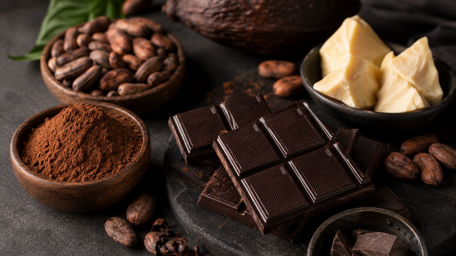 Cocoa butter, cocoa powder and chocolate products